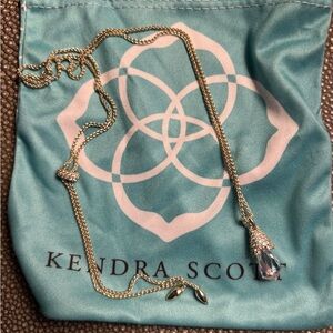 Kendra Scott Silver Necklace with Teardrop Pendant